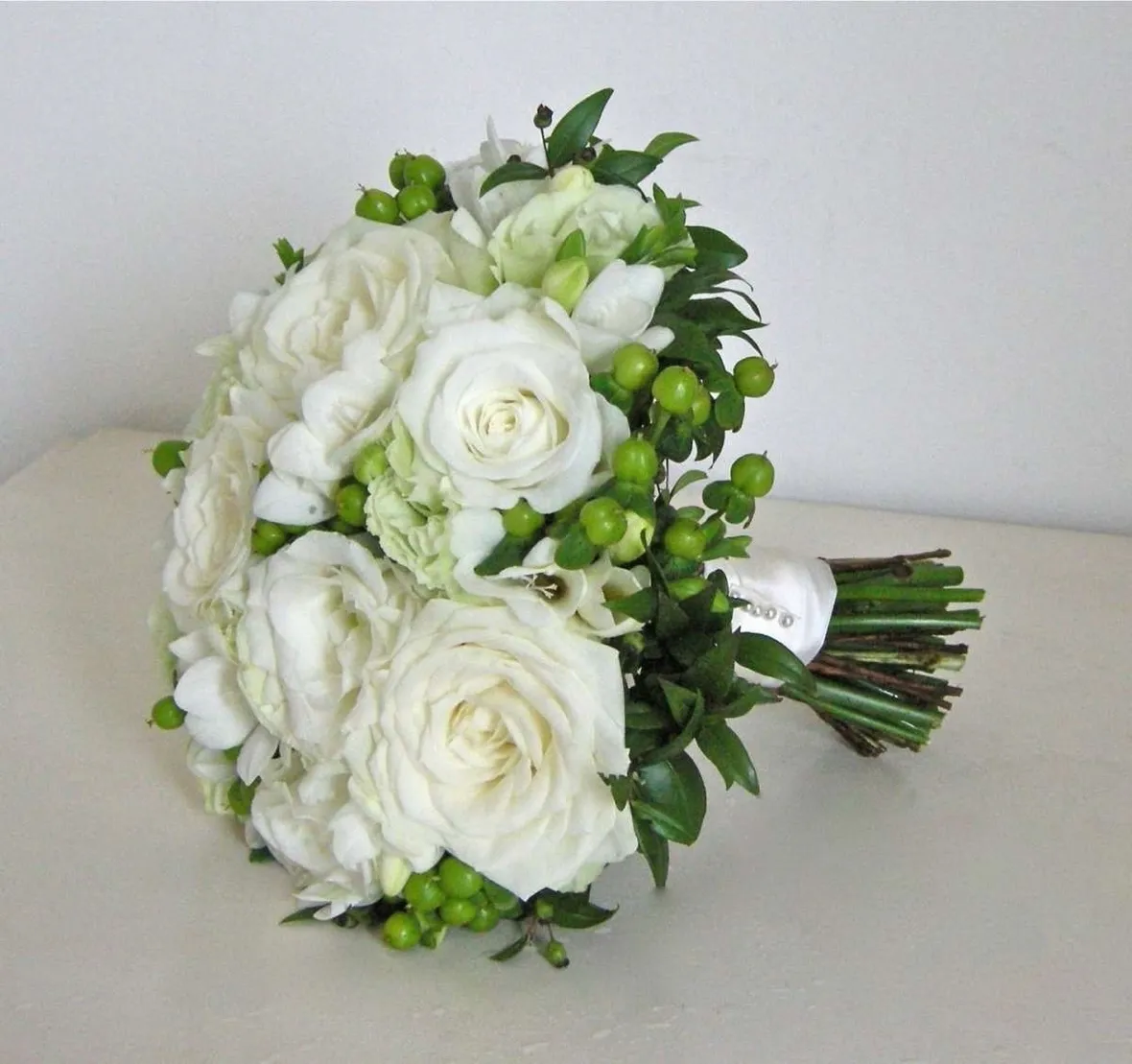bouquet bianco e verde