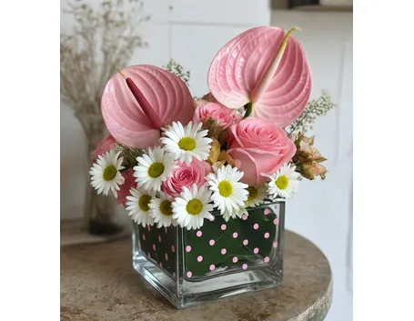 bouquet per fiocco rosa-5