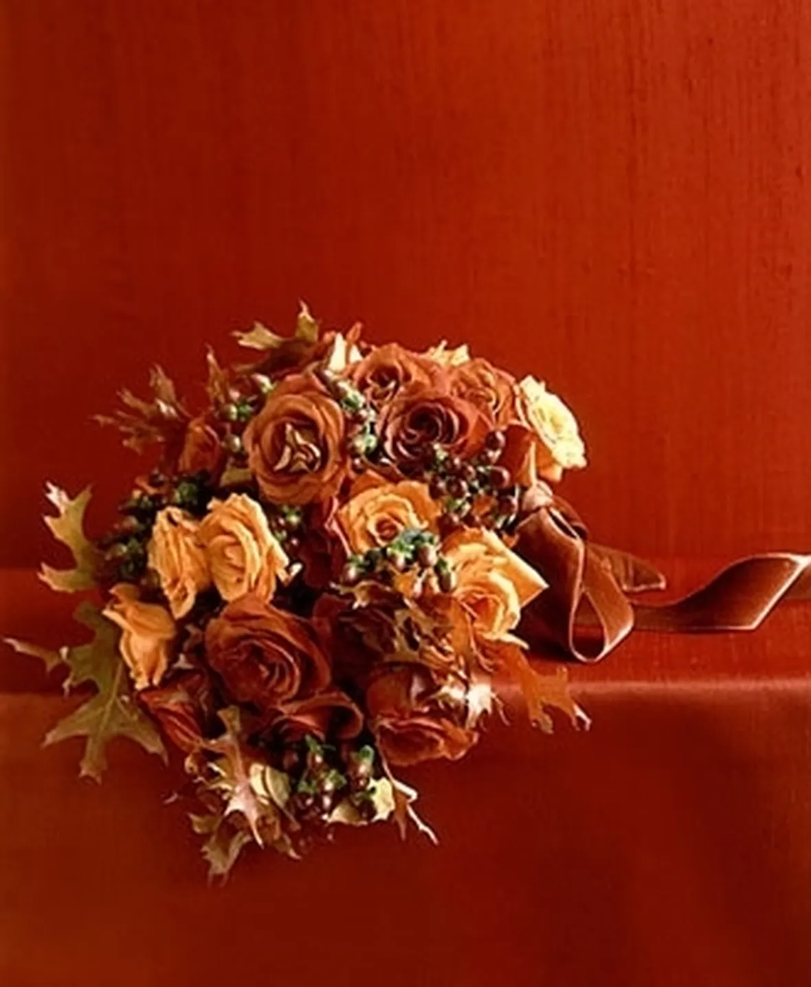 bouquet rose rosse e arancio