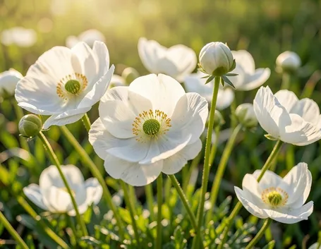 composizione anemoni bianchi