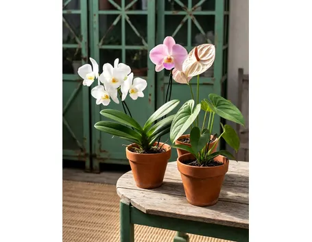 composizione di cymbidium ed anthurim