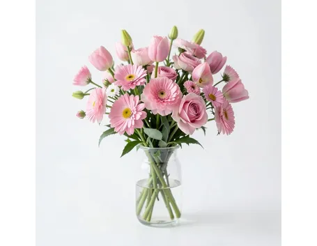 composizione fiori misti rosa
