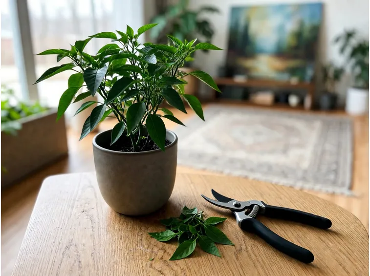 Potatura e pulizia prima di portare la pianta in casa