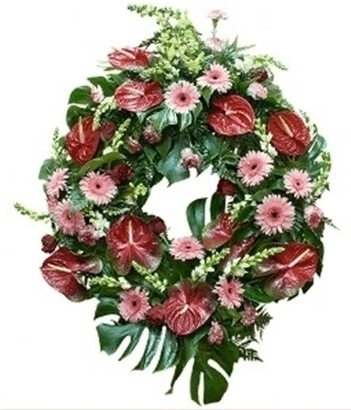 mazzo funebre di anthurium