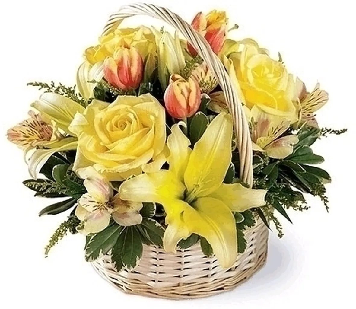 mazzo funebre di lilium e astromeria