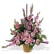 composizione fiori misti rosa